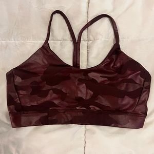 Maroon camo sports bra